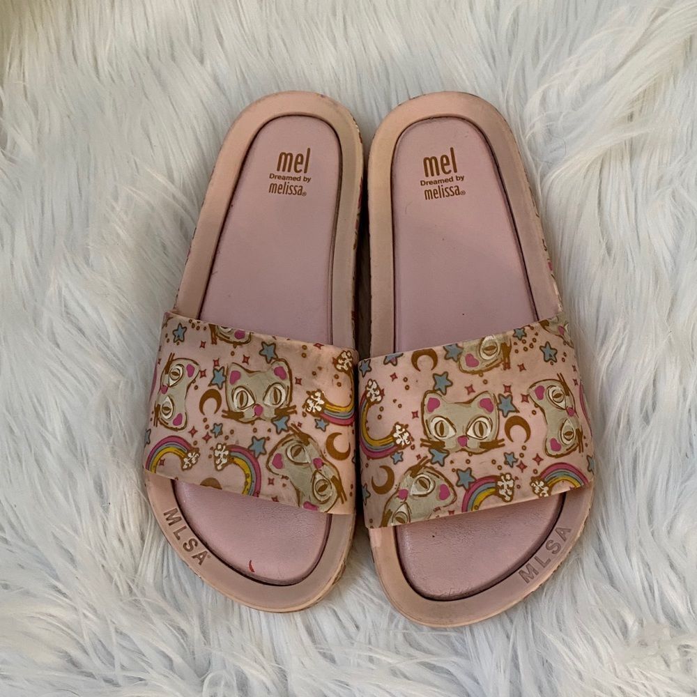 Mel dreamed By Melissa beach slides pink cat 2.5